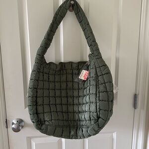 Free People FT Movement Quilted Carryall Bag in Sage - NWT